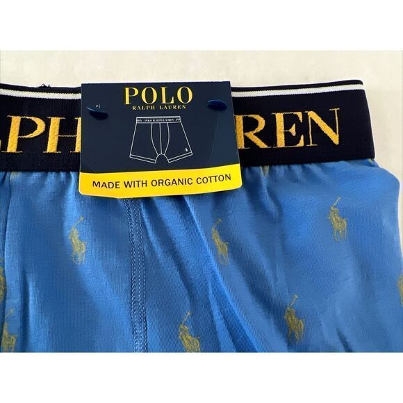 Polo Ralph Lauren L999HR Men's Sz M Blue Pony AOP Organic Cotton Boxer Briefs - Picture 2 of 3